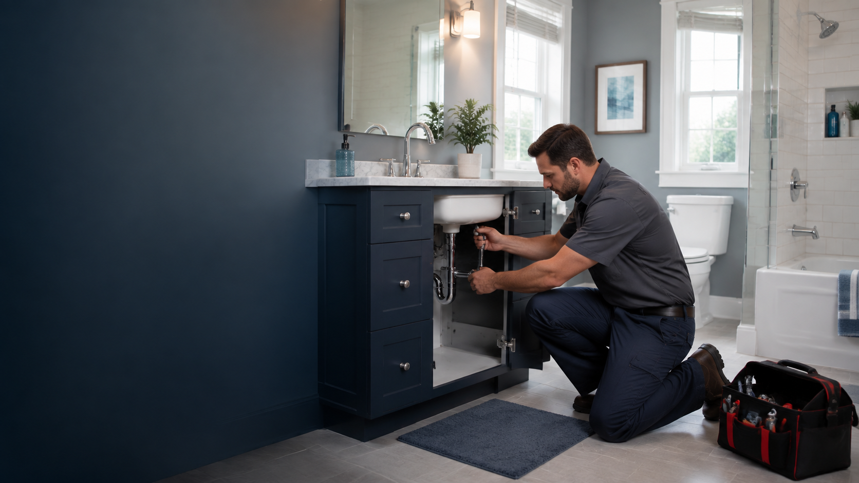 Bathroom plumbing service for toilets sinks tubs and showers in Dothan AL